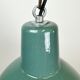 Lampe industrielle d’usine en émail vert années 1960
