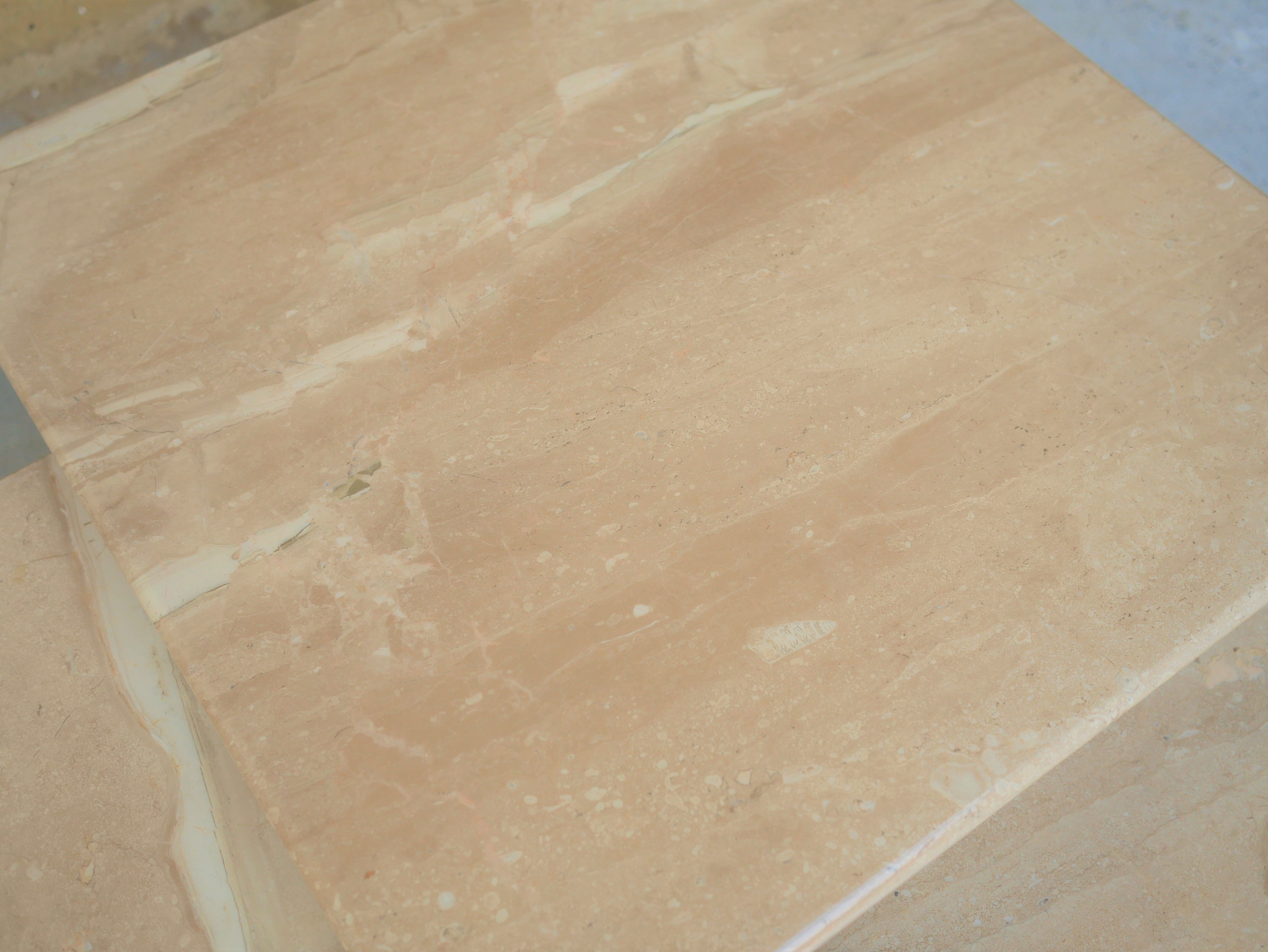 Series of 3 vintage marble coffee tables