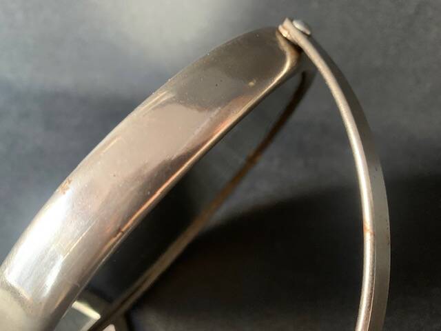 Small old barber's mirror, round, 2 sides, 1930