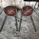 Pair of Formica Yellow Stool Feet Metal Vintage