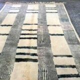 GREY WHITE BLACK WOOL RUG 150cmx250cm