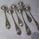 6 vintage silver-plated metal soup spoons, hallmarked 211289