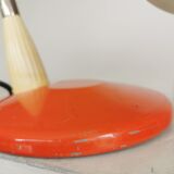 Vintage Orange Gooseneck Desk Lamp: 1970s Industrial Table Light