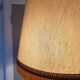 Authentic antique lamppost in gilded brass lampshade in fringed cream fabric