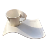 Coffee cup with its sub-cup in wave villeroy and boch new wave