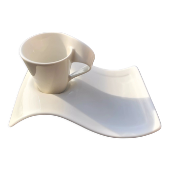 Coffee cup with its sub-cup in wave villeroy and boch new wave