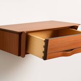 Pair of wall-mounted bedside tables, produced by Permanente Mobili Cantù, ver.