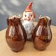 Pair of Renault sandstone pitchers pourers of the 7 dwarfs