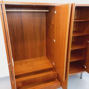Vintage Scandinavian modernist wardrobe in teak and metal from the 1960s.