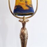 Art nouveau gilded bronze lamp signed Muller Frères