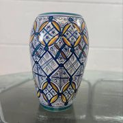 Vintage ceramic vase in ethnic style