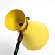 Large Mid Century Modern tripod table lamp with yellow diabolo lampshade