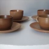 Set of 4 cups and under cups in sandstone