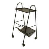 1950s wheeled side table and book holder
