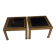 Pair of Romeo Rega side tables in brass and smoked glass, Italy 1970.