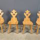 Chaises tiroliennes vintage rustiques, années 1960
