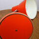 Lampe de bureau réglable en métal peint orange et bras spiral chromé, années 1970