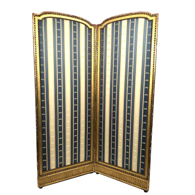 Two-leaf gilded wooden screen in Louis XVI style