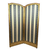 Paravent deux feuilles en bois doré de style Louis XVI