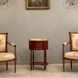 Chiffonniere table shaped drum in mahogany style louis xvi