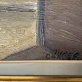 Modernism Mid-20th century Oil Painting Cityscape  by Thage Carlson 1960s