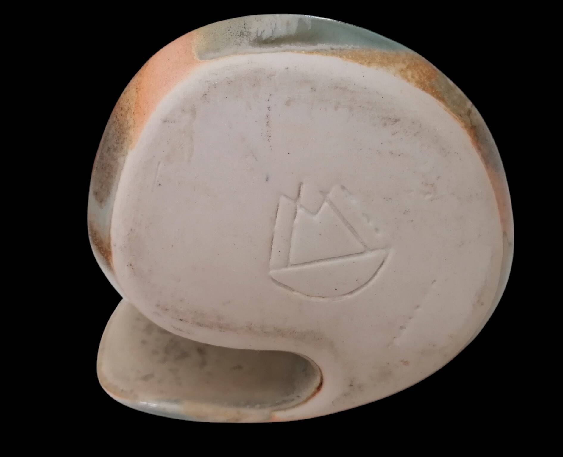 Glazed stoneware vase signed Marc Delattre, ceramicist.