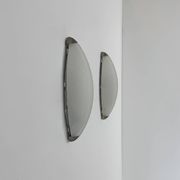Vintage wall lights, chrome metal and frosted glass, France, 1970.