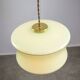 Mid-Century Italian Brass and Green Glass Pendant Lamp