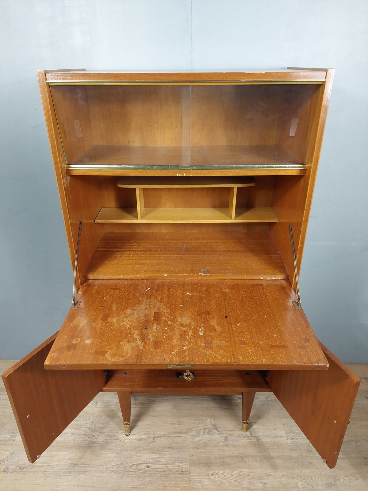 Secrétaire droit à abattant vintage