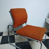 Orange chrome frame armchair