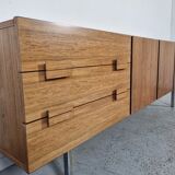Scandinavian row in rosewood and chrome, 60s
