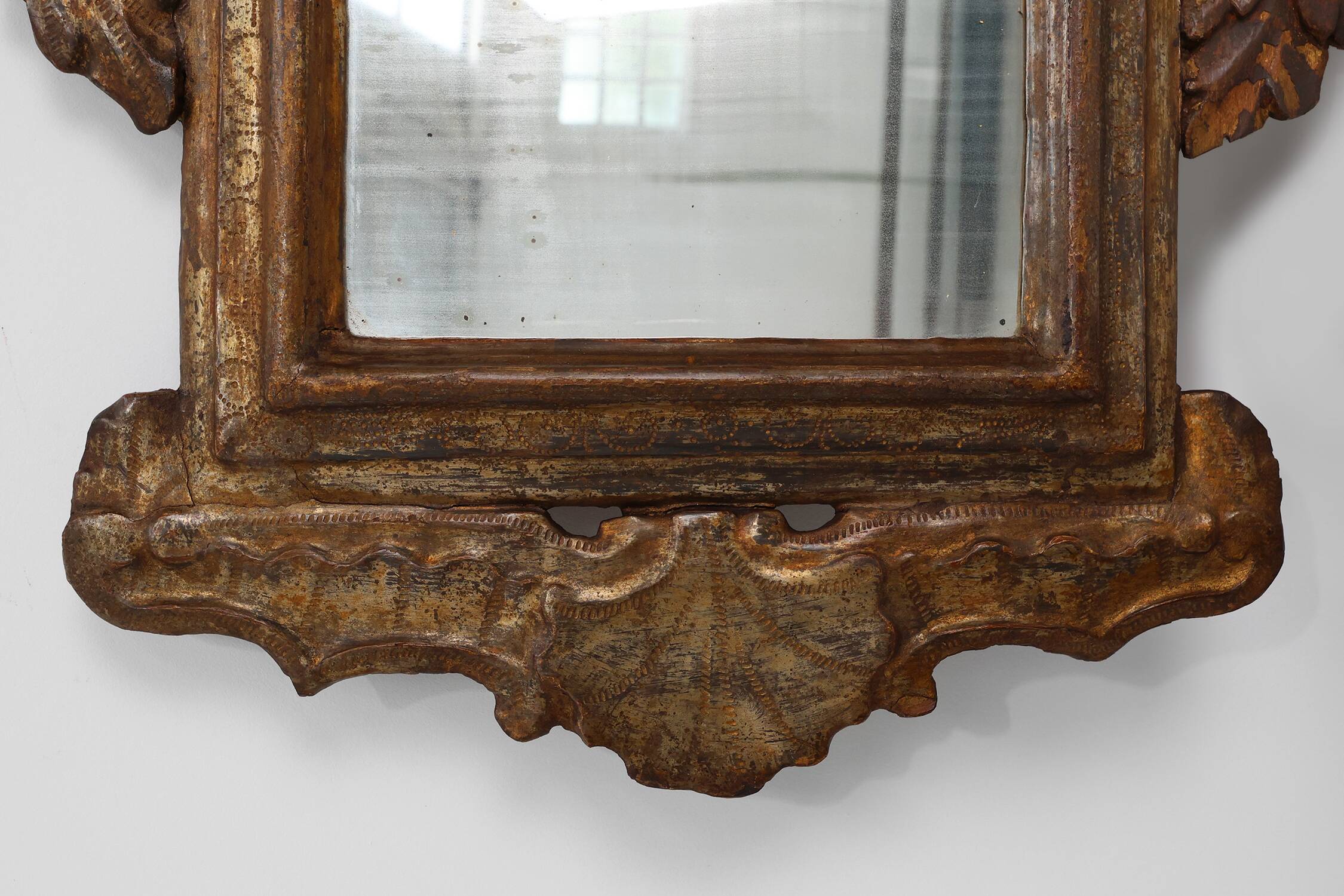 Italian Renaissance–Baroque Carved Wood Mirror, 17th Century