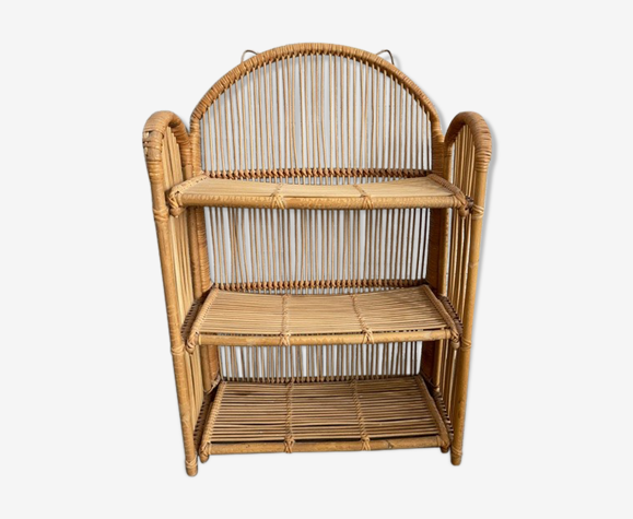 Etagère en rotin vintage
