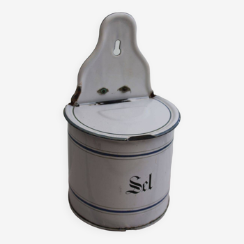 Old enamel salt box