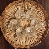Set of 6 cut glasses made in France