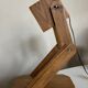 Lampe cocotte articulée en bois de pin 1970