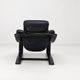 Kroken Armchair in Black Leather by Ake Fribytter for Roche Bobois