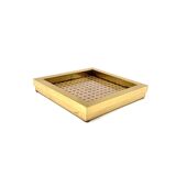 Hollywood regency vide poche, brass and Vienna straw, Italy 1970