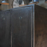 Metal cabinet with 2 doors, 1950s