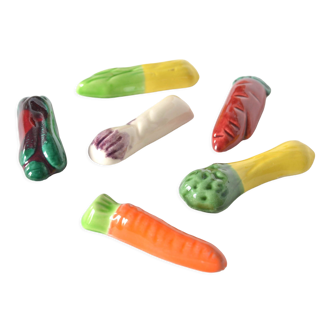 Set of 6 vegetable knife holders