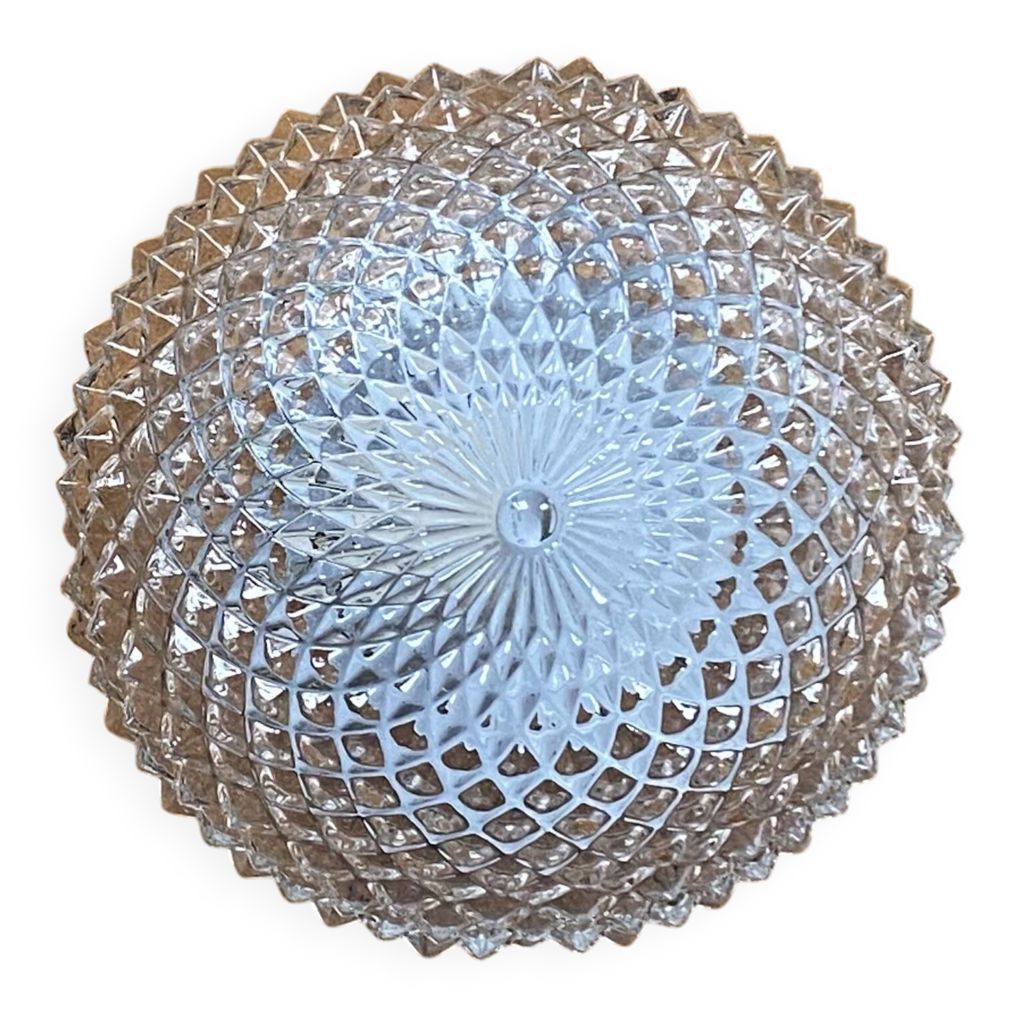 Vintage 1970s clear glass wall/ceiling light