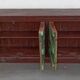 Buffet long en bois avec portes anciennes vertes