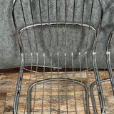 Pair of chromed metal chairs 1970