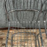Pair of chromed metal chairs 1970