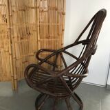 Swivel rattan armchair