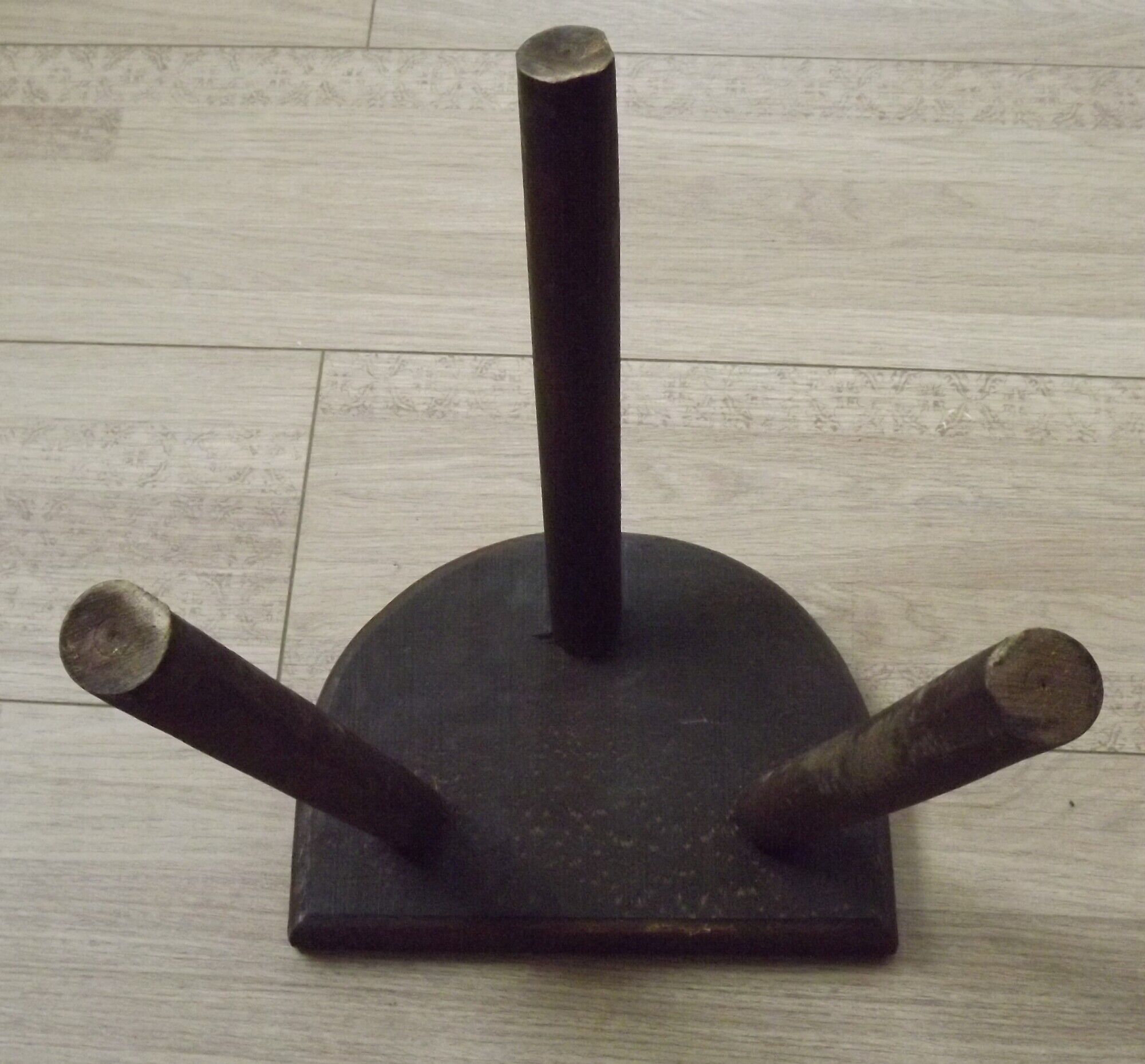 Vintage French Traditional Wooden 3 Legged Milking Stool – D-Shaped Seat