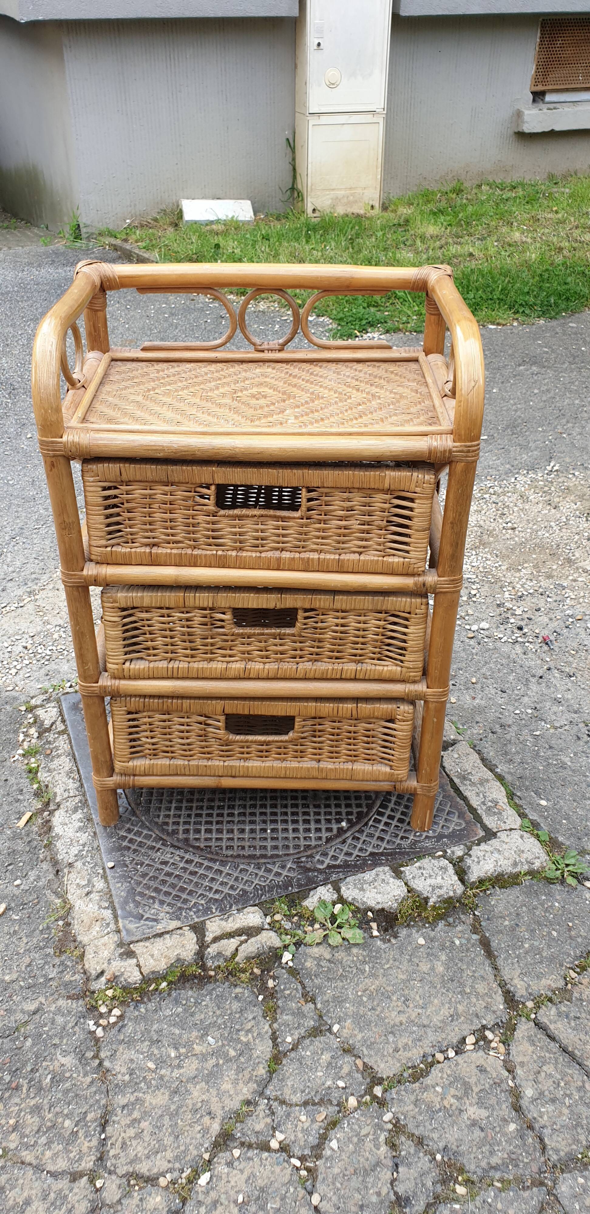 Rattan cabinet 3 drawers