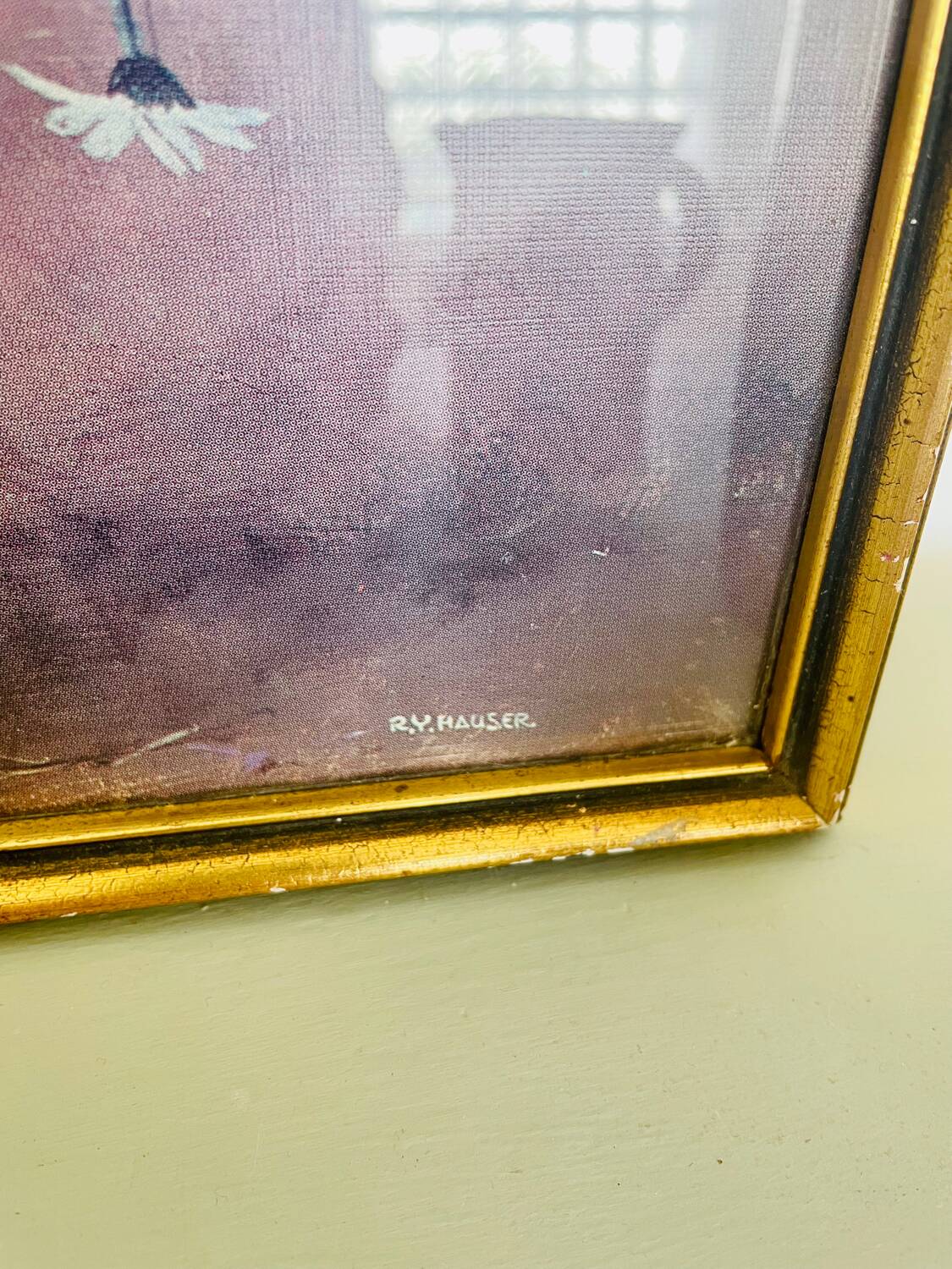 Vintage flower bouquet frame