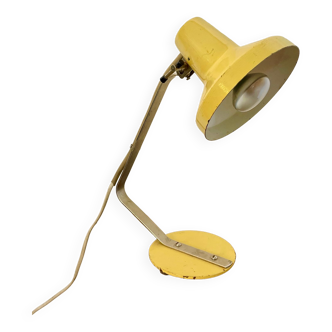 Lampe de bureau vintage en métal jaune pâle, 1970