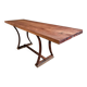Vintage industrial table – Iron base and solid wood top (201 cm)
